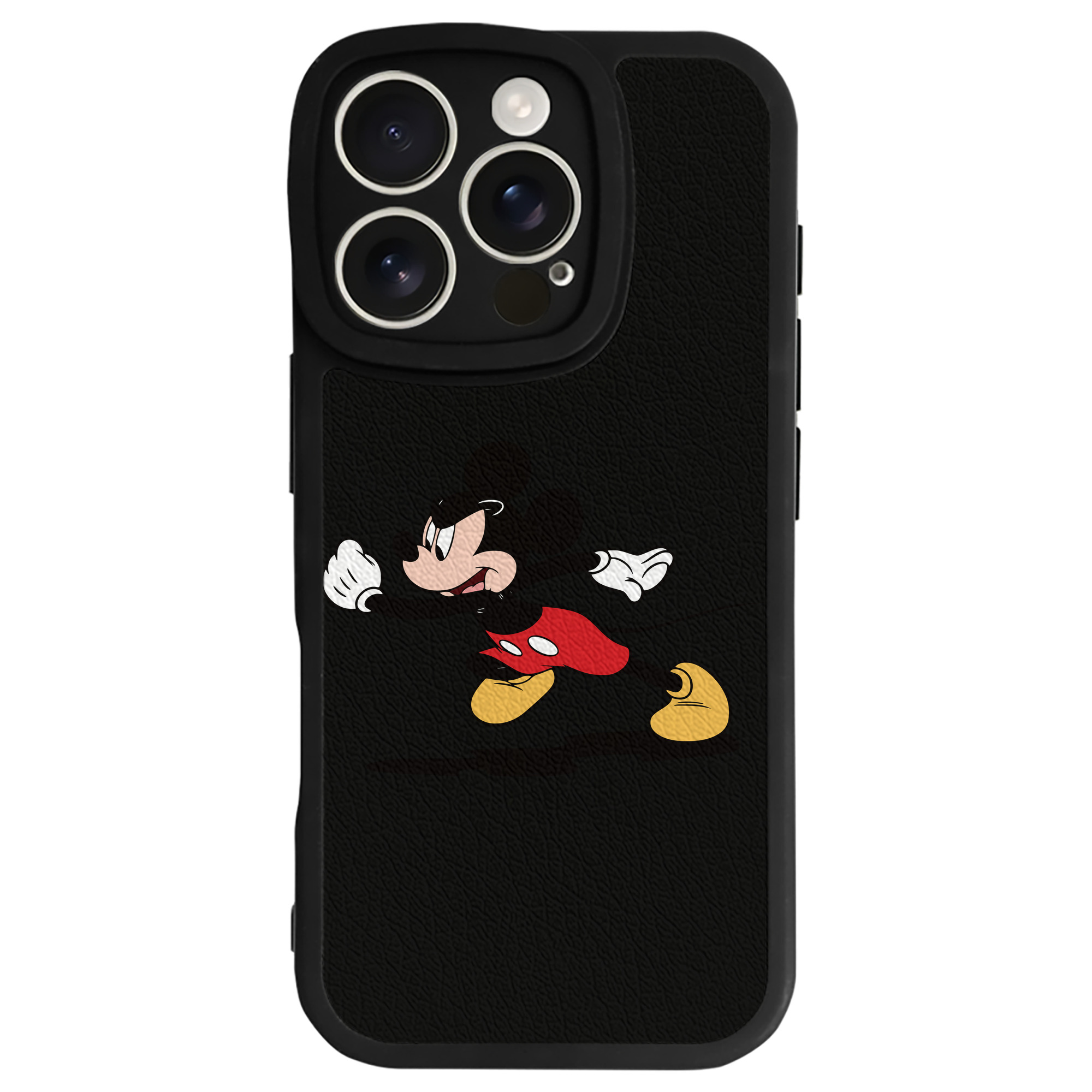 （画像用） ミッキーマウス Mickey Mouse 【iPhone 16シリーズ対応】シリコンスマホケース（レザー調） 材質：シリコン